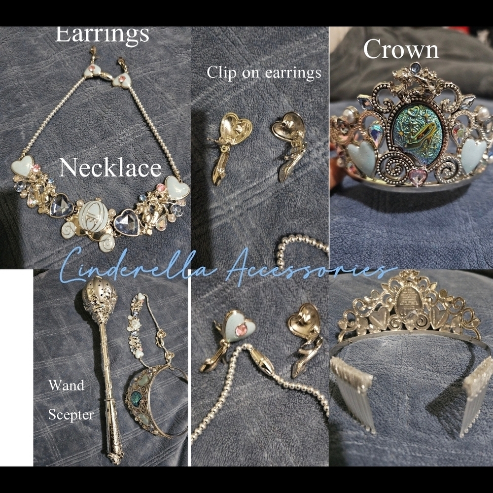 Silver and White Jewelry Set with Crown and Scepter